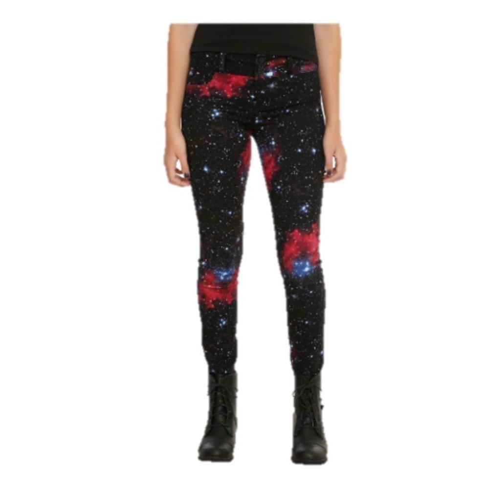 BLACKHEART GALAXY PRINT SUPER SKINNY JEANS, 7